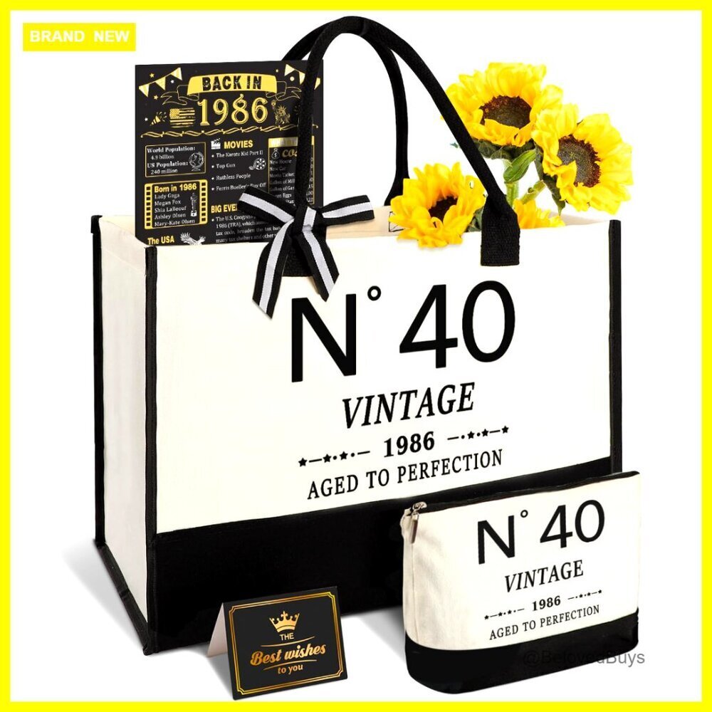 Large Canvas Tote Bag with Cosmetic Bag, 16.5L Capacity, Cotton Polyester Blend
